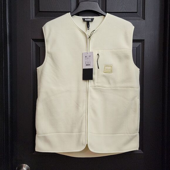 RAINS Bodywarmer Unisex Fleece Vest in Straw                                 522 - Picture 6 of 15